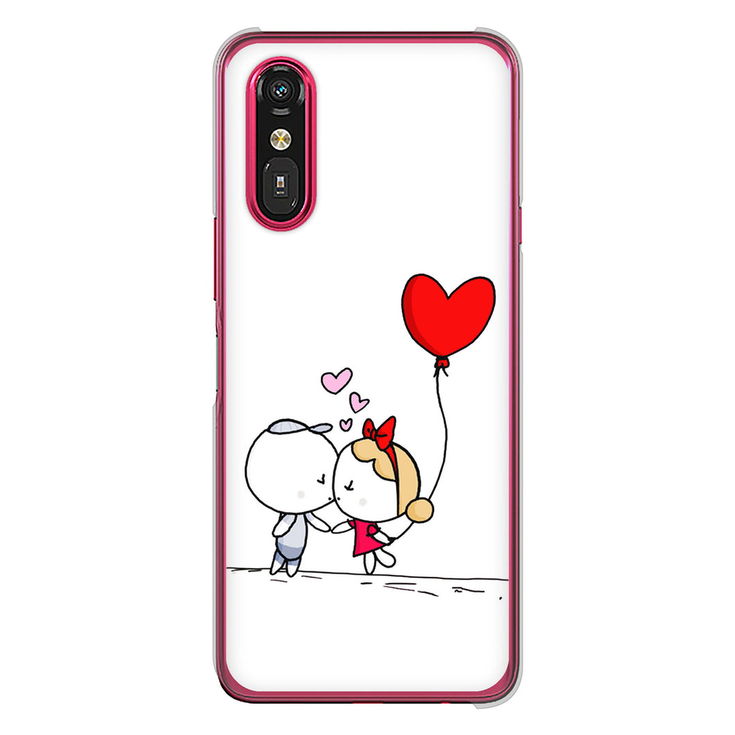 らくらくスマートフォン a A401FC Y!mobile 高画質仕上げ 背面印刷 ハードケースカップル