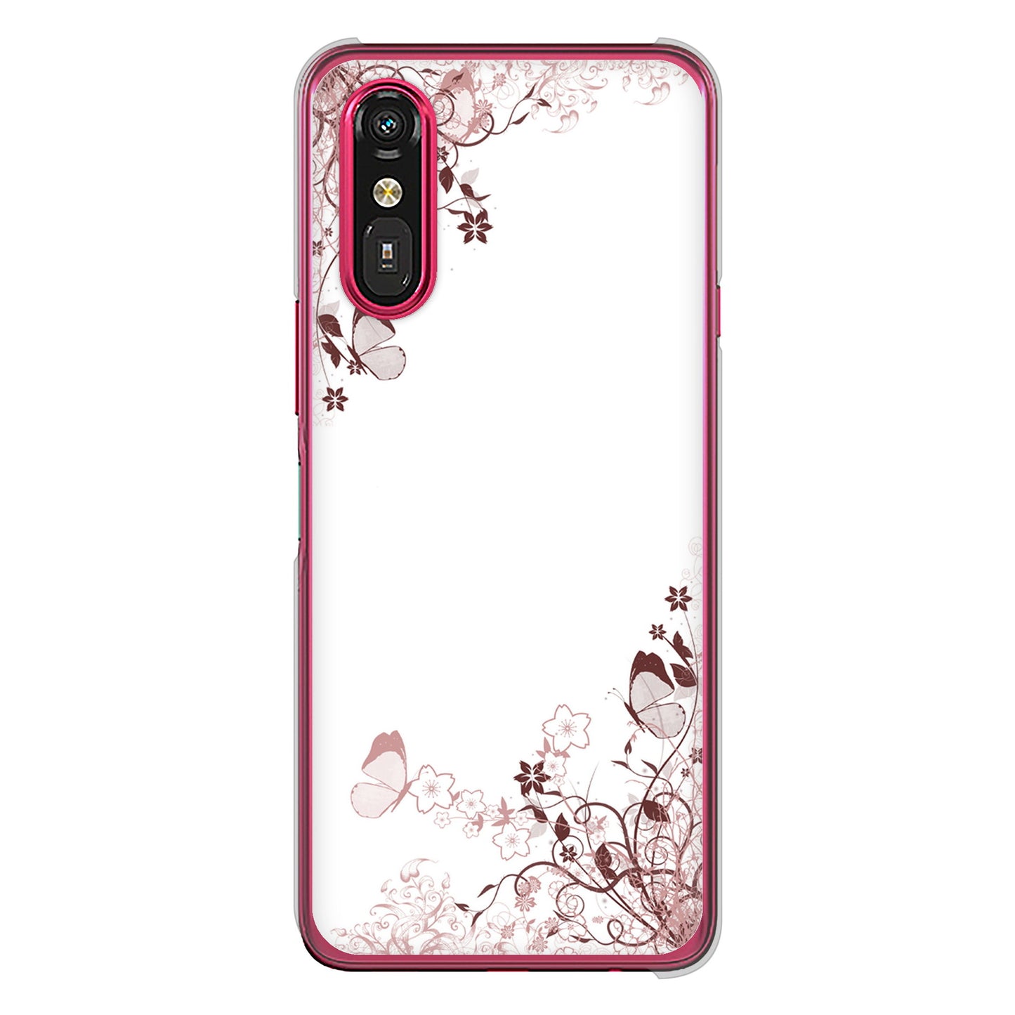 らくらくスマートフォン a A401FC Y!mobile 高画質仕上げ 背面印刷 ハードケースバタフライ