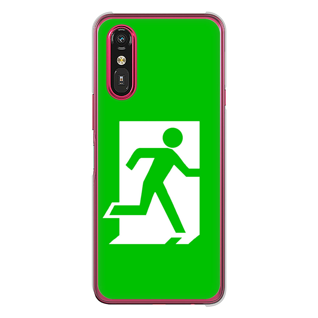 らくらくスマートフォン a A401FC Y!mobile 高画質仕上げ 背面印刷 ハードケース 【163 非常口】