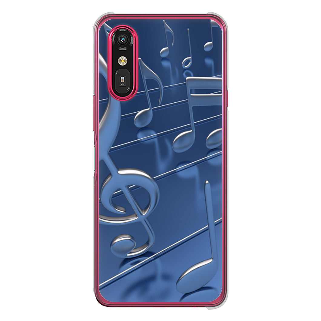 らくらくスマートフォン a A401FC Y!mobile 高画質仕上げ 背面印刷 ハードケース音符