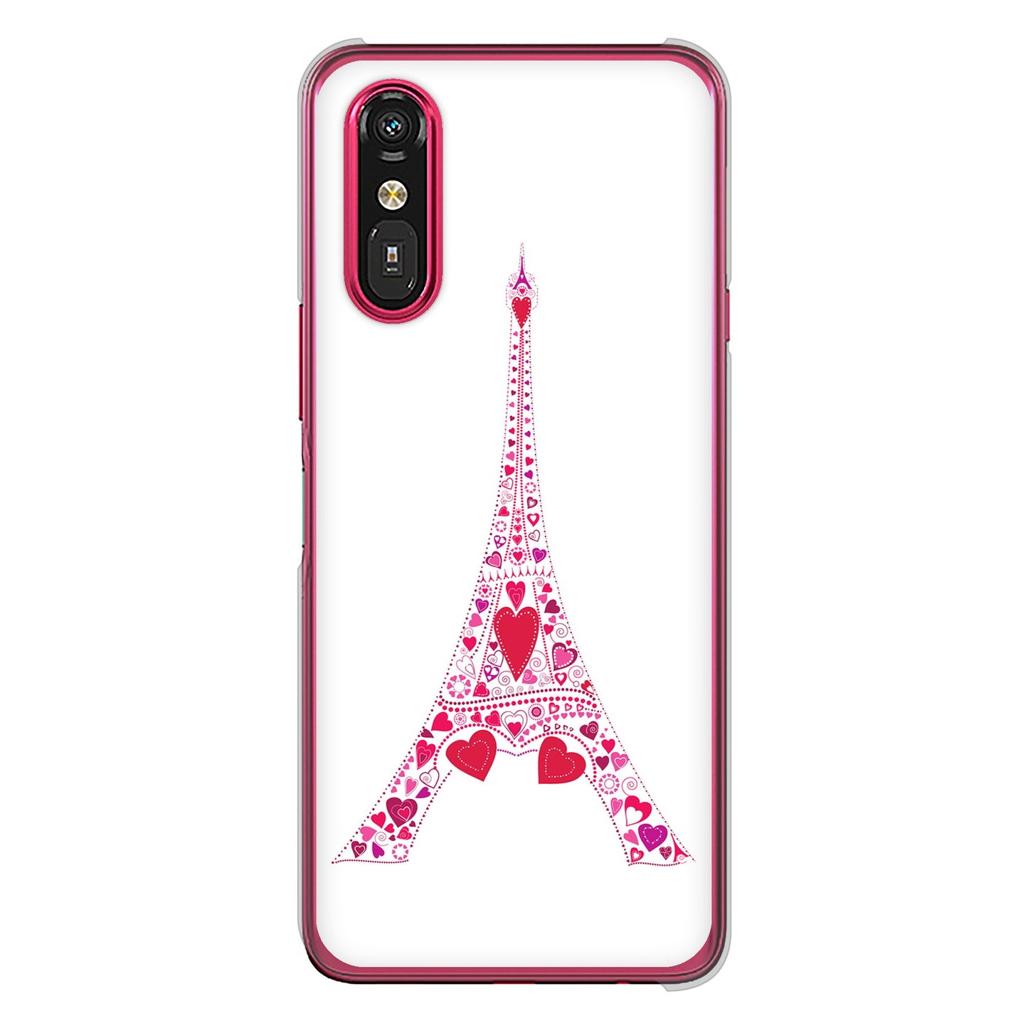 らくらくスマートフォン a A401FC Y!mobile 高画質仕上げ 背面印刷 ハードケースLOVE フランス