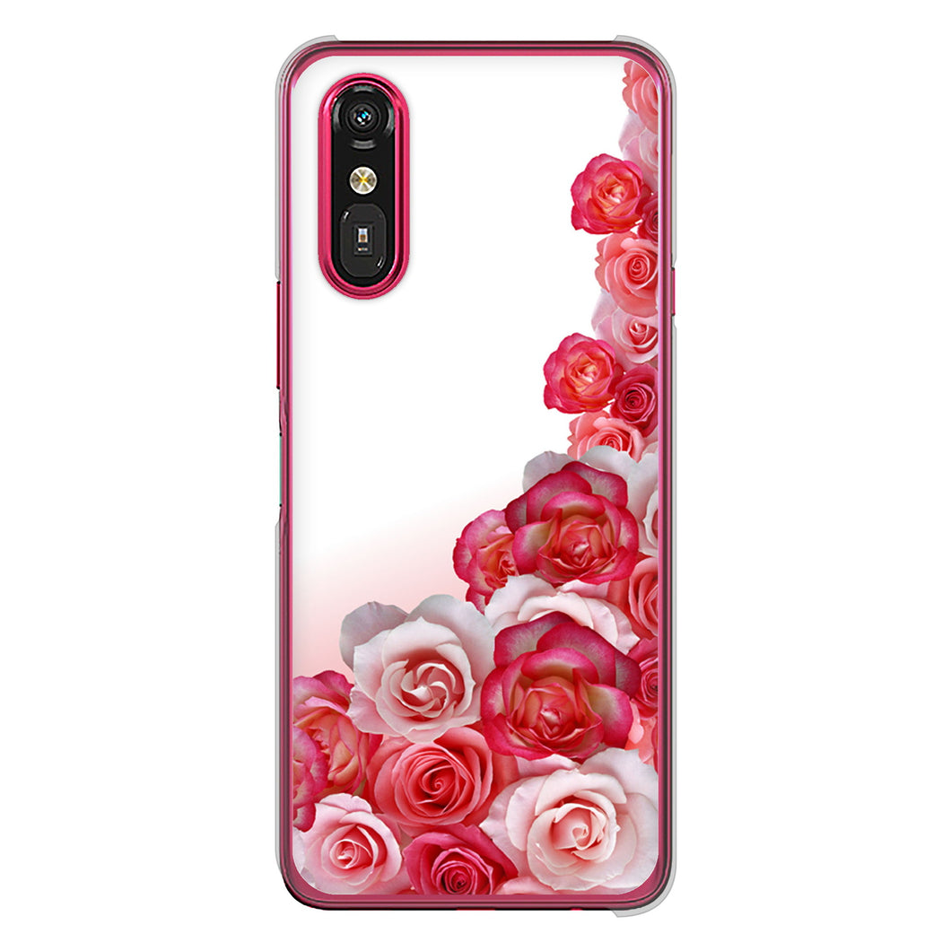 らくらくスマートフォン a A401FC Y!mobile 高画質仕上げ 背面印刷 ハードケースロマンチックなバラ