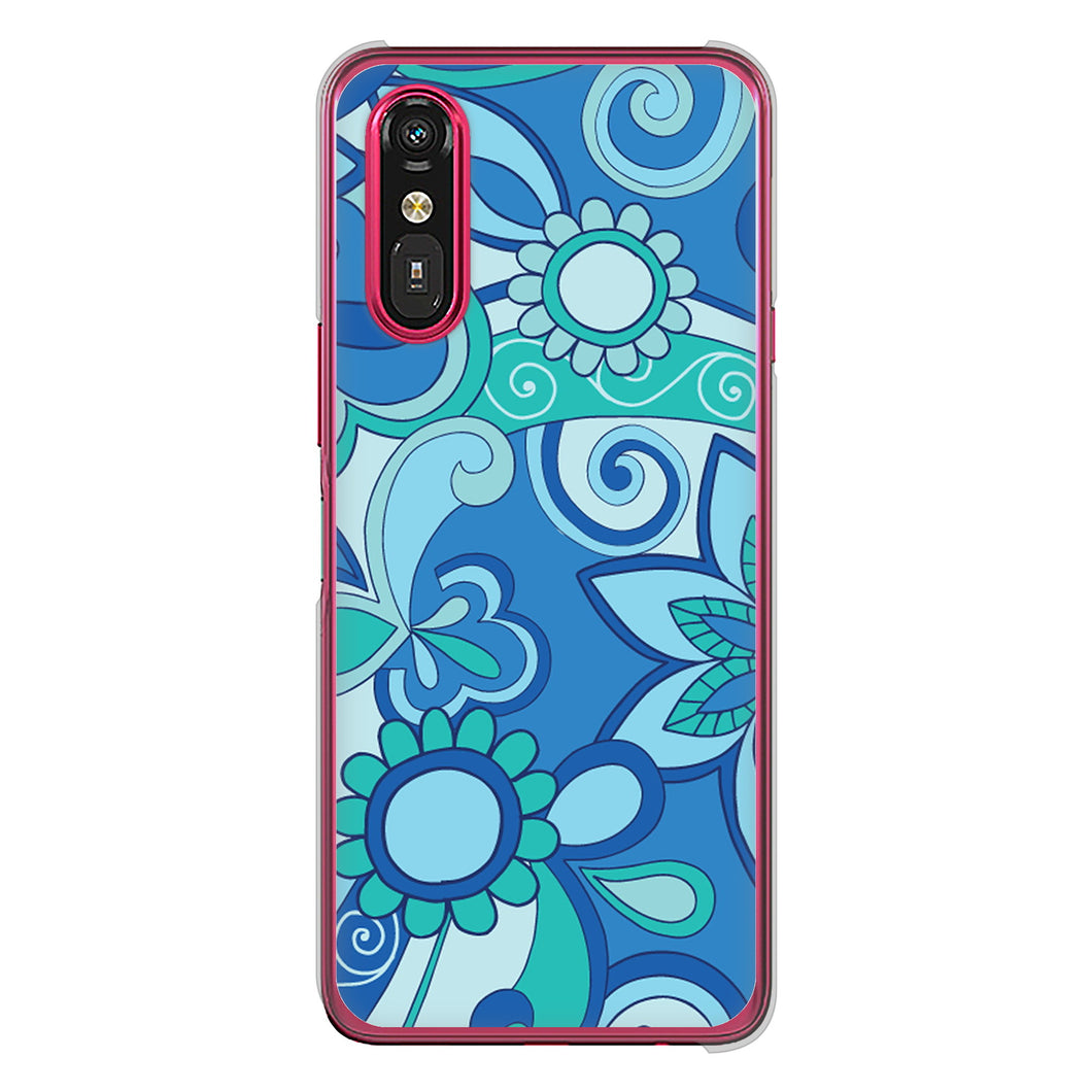 らくらくスマートフォン a A401FC Y!mobile 高画質仕上げ 背面印刷 ハードケース 【409 ブルーミックス】