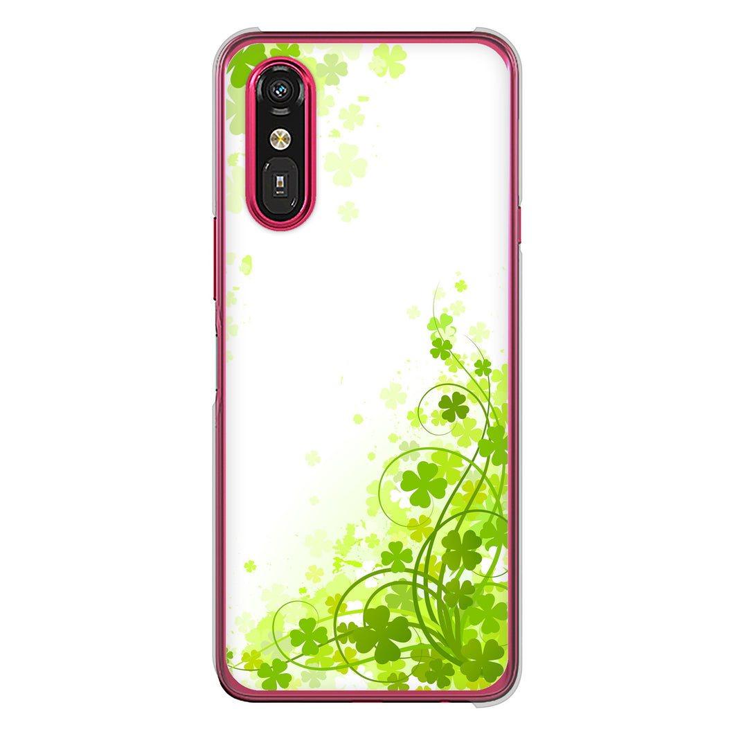 らくらくスマートフォン a A401FC Y!mobile 高画質仕上げ 背面印刷 ハードケース 【565 四葉のクローバー】