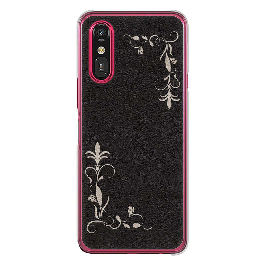 らくらくスマートフォン a A401FC Y!mobile 高画質仕上げ 背面印刷 ハードケース 【EK825 レザー風グラスフレーム】