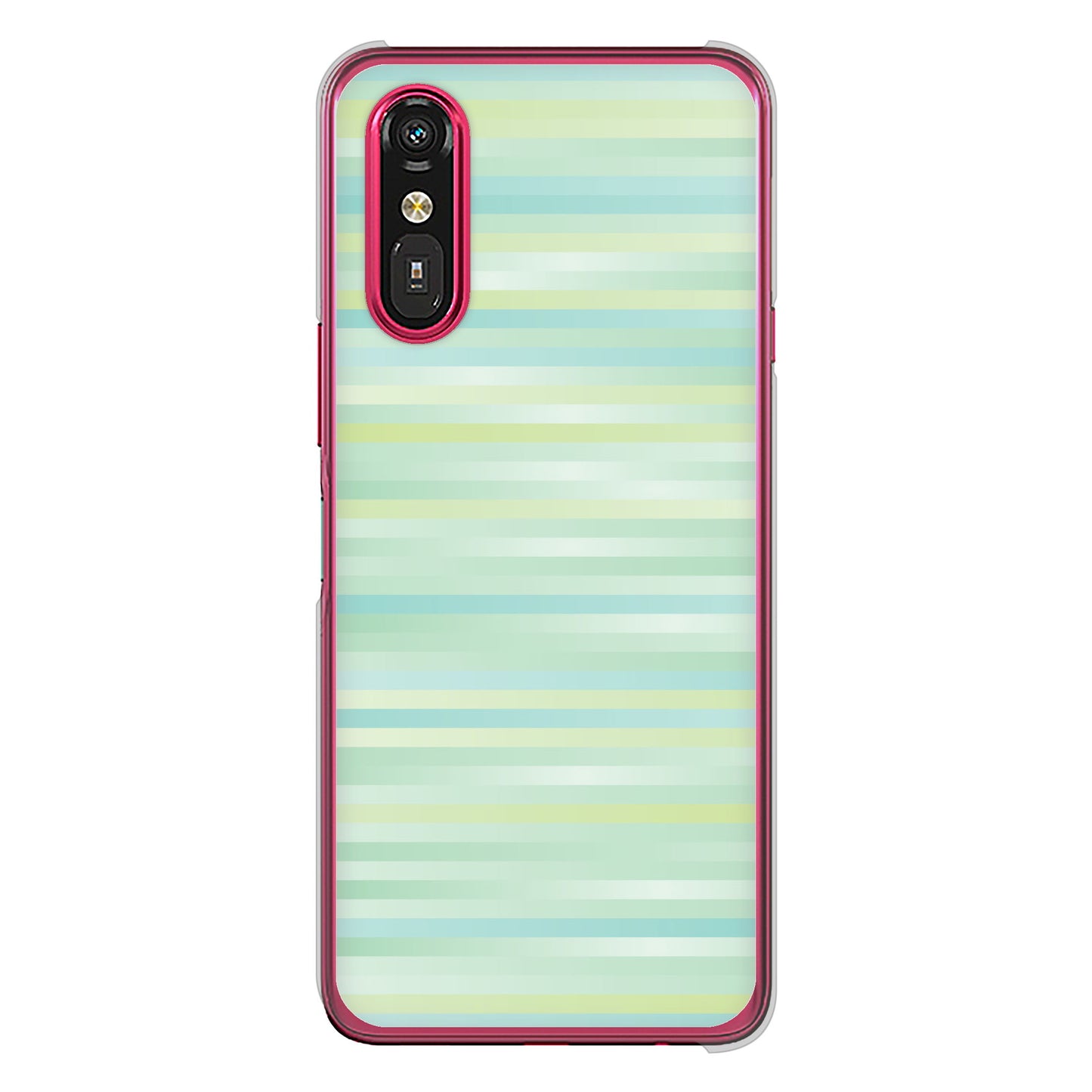 らくらくスマートフォン a A401FC Y!mobile 高画質仕上げ 背面印刷 ハードケースグラデーションボーダー