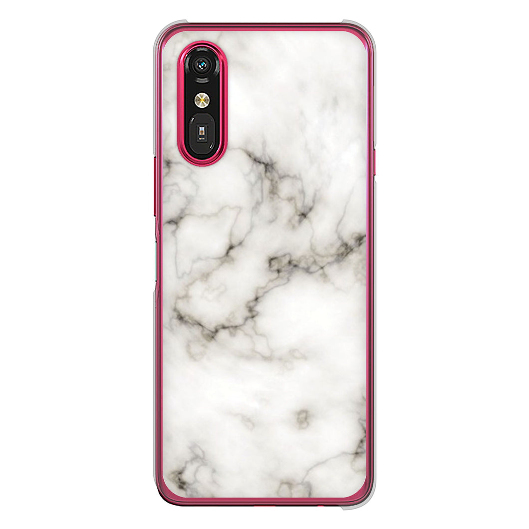 らくらくスマートフォン a A401FC Y!mobile 高画質仕上げ 背面印刷 ハードケース大理石BK