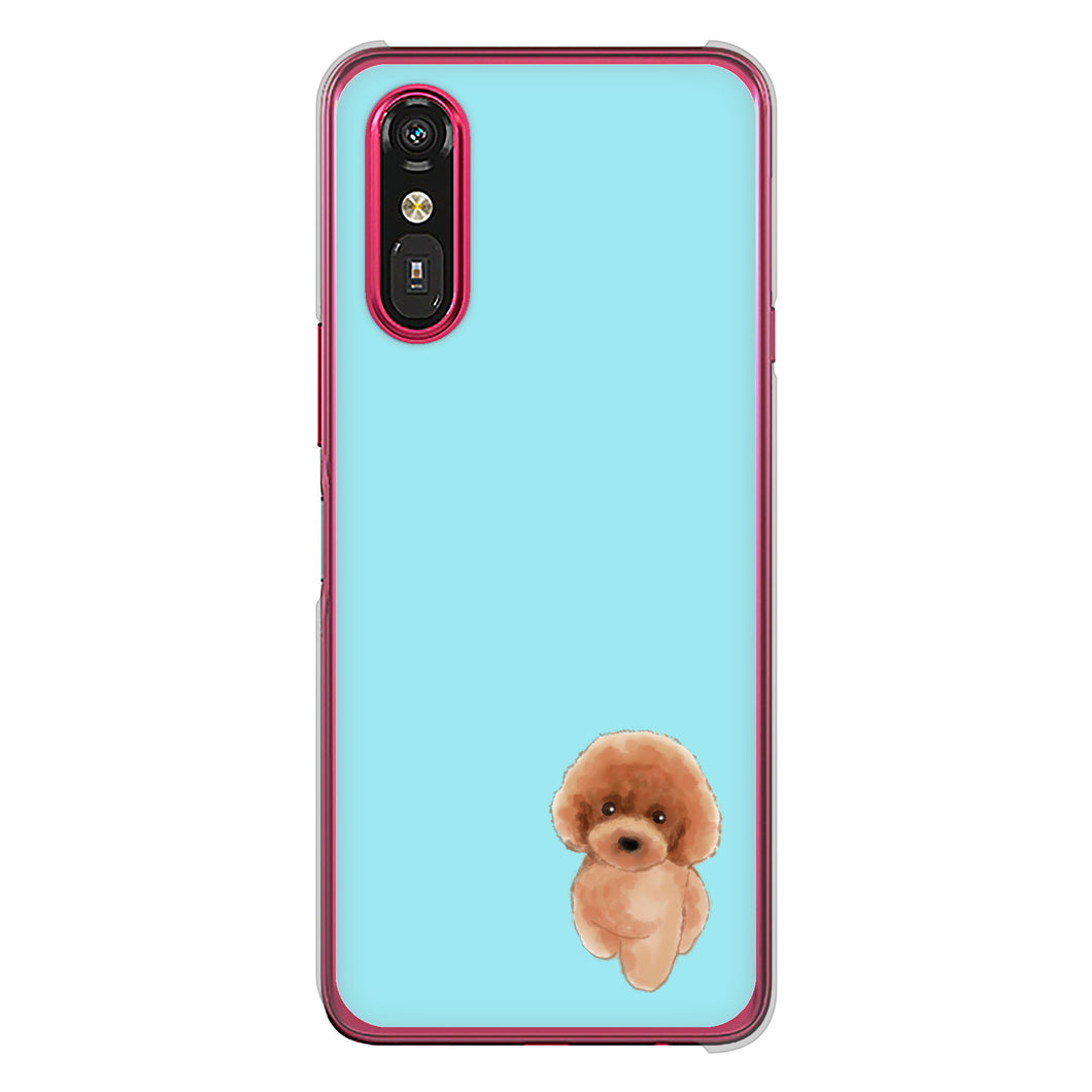 らくらくスマートフォン a A401FC Y!mobile 高画質仕上げ 背面印刷 ハードケーストイプードルレッド