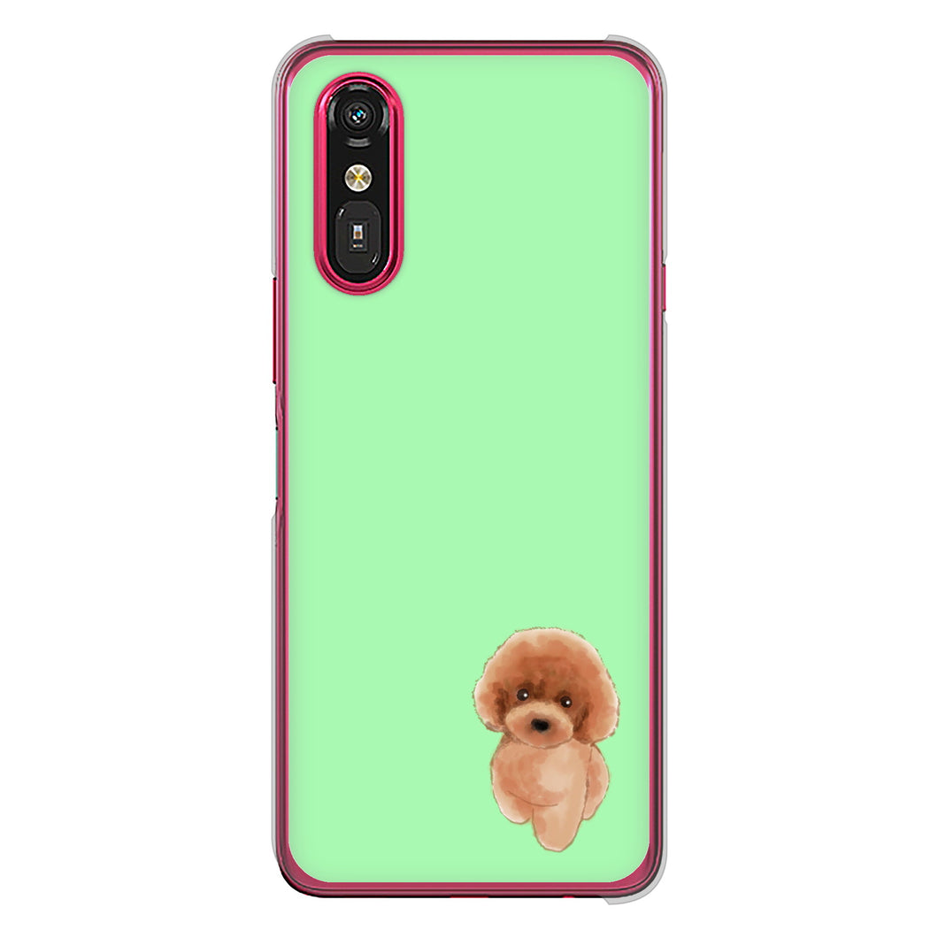 らくらくスマートフォン a A401FC Y!mobile 高画質仕上げ 背面印刷 ハードケーストイプードルレッド