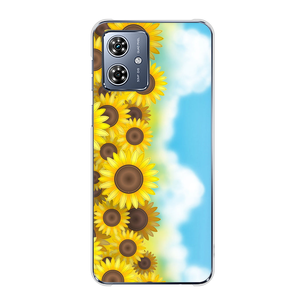 moto g64y 5G A401MO Y!mobile 高画質仕上げ 背面印刷 ハードケース 【148 ひまわり畑】