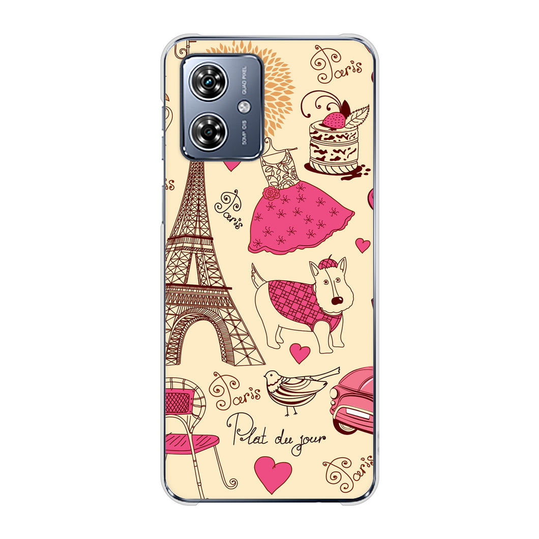 moto g64y 5G A401MO Y!mobile 高画質仕上げ 背面印刷 ハードケースLOVE フランス