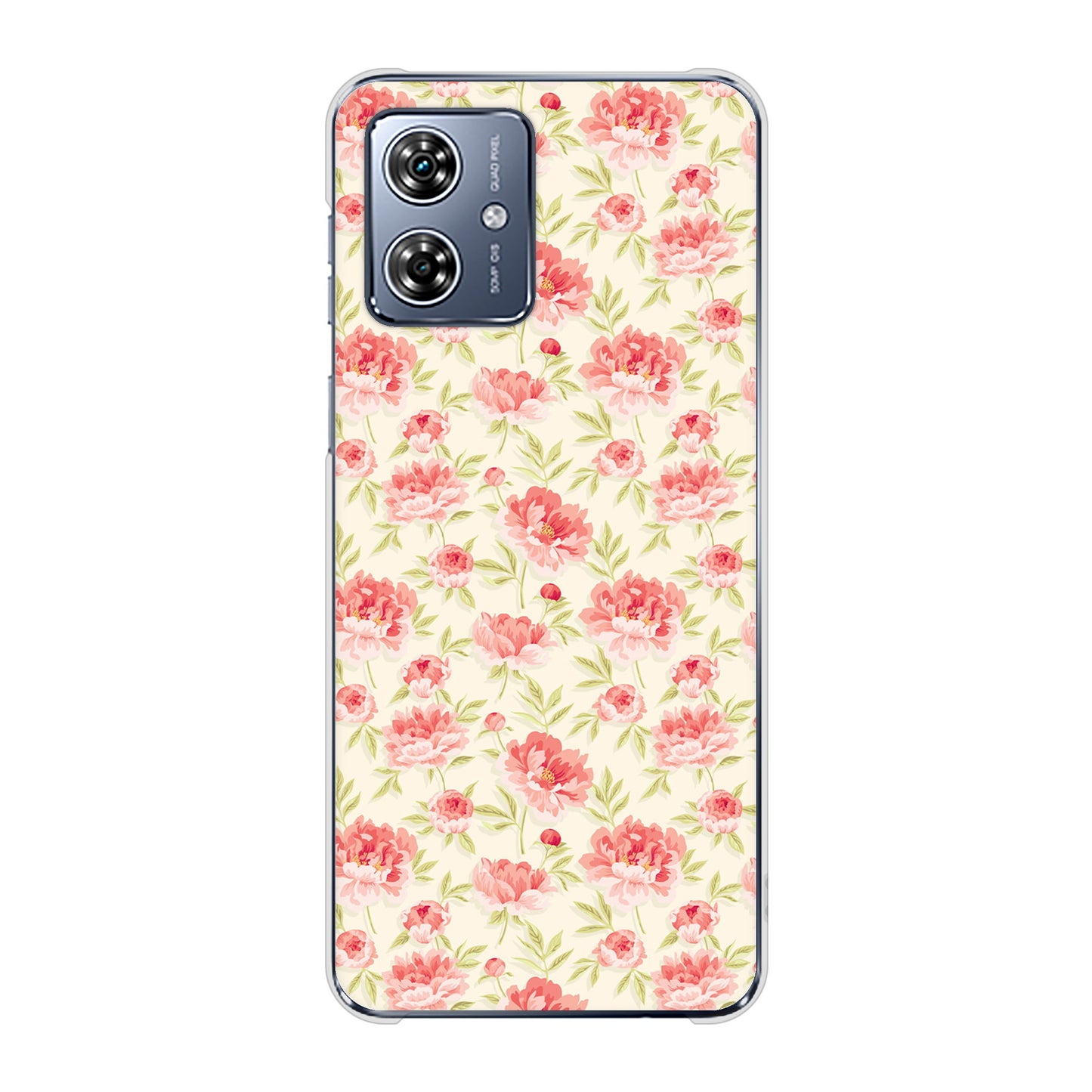 moto g64y 5G A401MO Y!mobile 高画質仕上げ 背面印刷 ハードケース北欧の小花