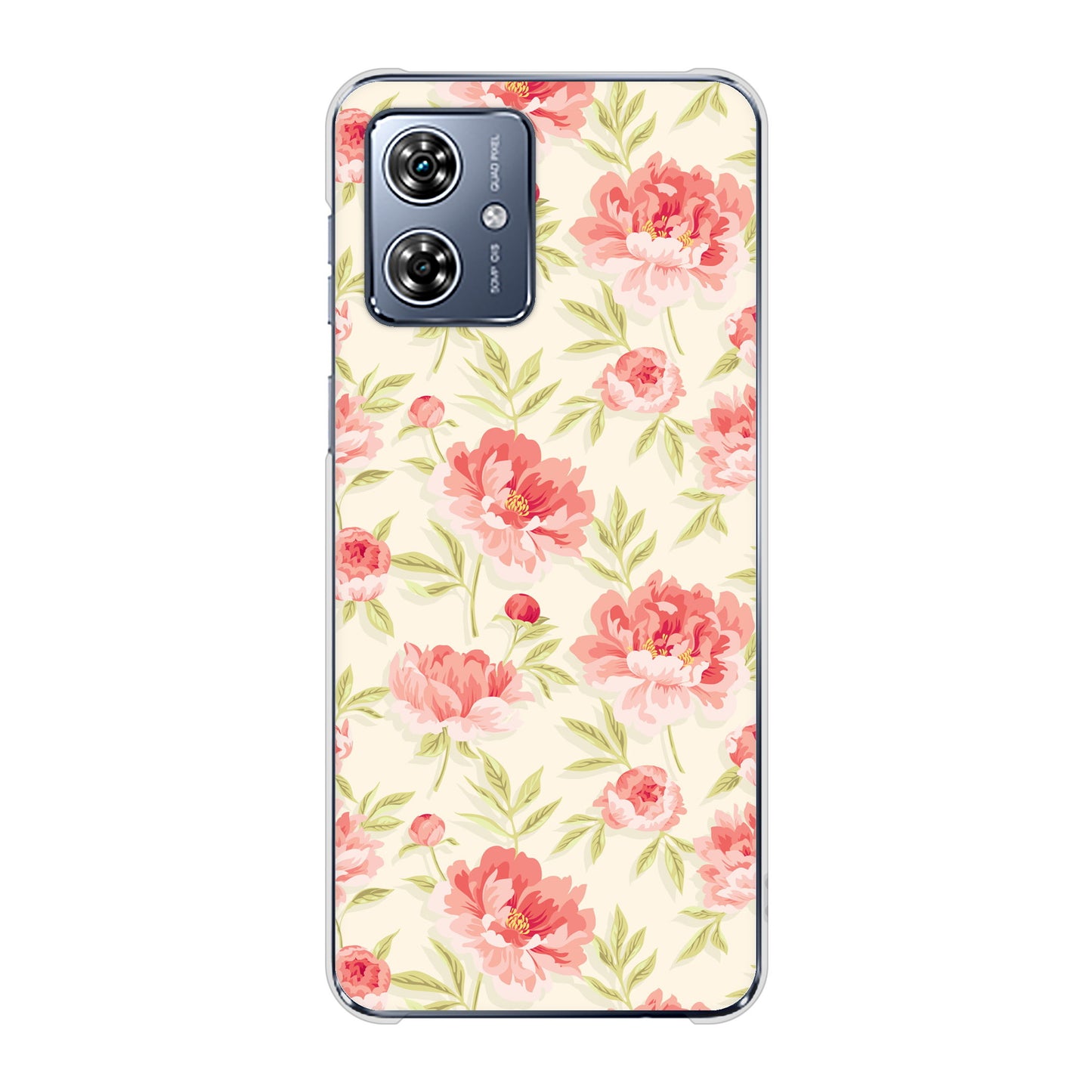 moto g64y 5G A401MO Y!mobile 高画質仕上げ 背面印刷 ハードケース北欧の小花