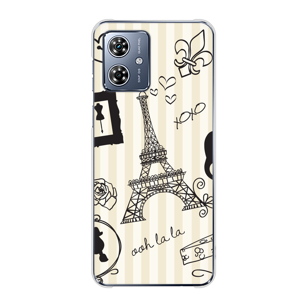 moto g64y 5G A401MO Y!mobile 高画質仕上げ 背面印刷 ハードケースLOVE フランス