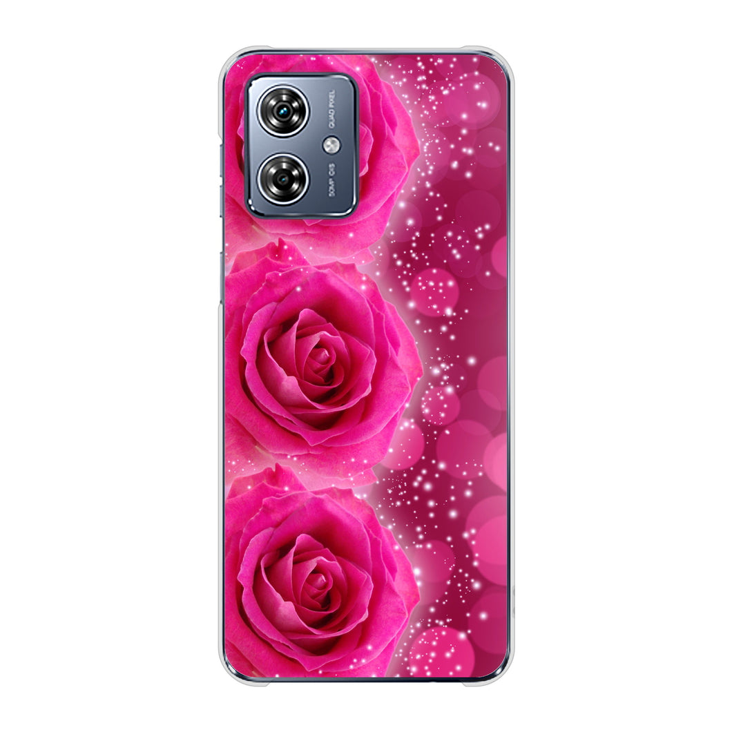 moto g64y 5G A401MO Y!mobile 高画質仕上げ 背面印刷 ハードケース 【VA815 3連のバラ】