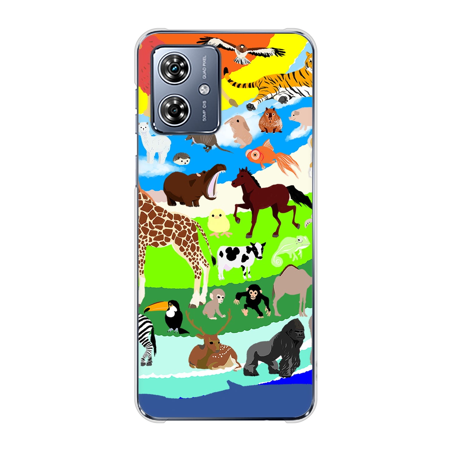 moto g64y 5G A401MO Y!mobile 高画質仕上げ 背面印刷 ハードケース 【YJ201 アニマルプラネット】
