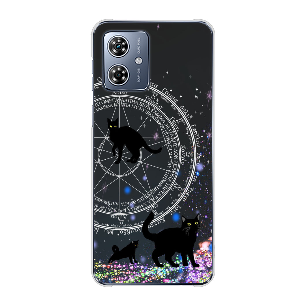 moto g64y 5G A401MO Y!mobile 高画質仕上げ 背面印刷 ハードケース魔法陣猫