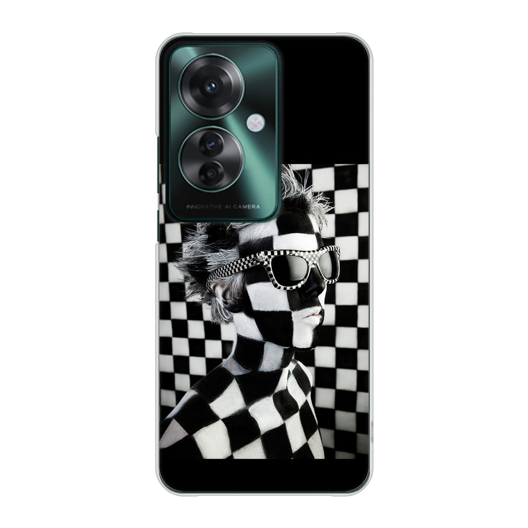 OPPO Reno11 A A401OP Y!mobile 高画質仕上げ 背面印刷 ハードケース 【357 bk&wh】