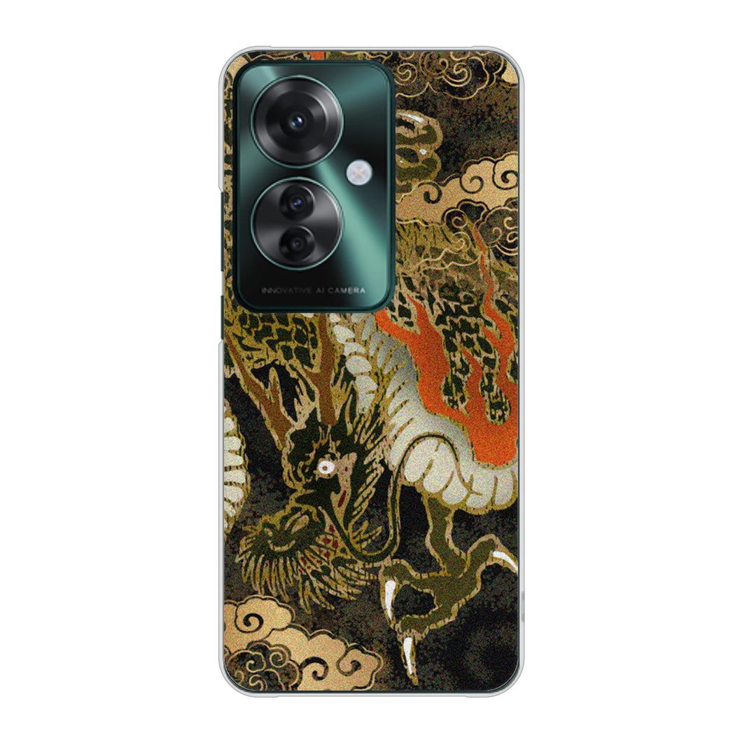 OPPO Reno11 A A401OP Y!mobile 高画質仕上げ 背面印刷 ハードケース 【558 いかずちを纏う龍】