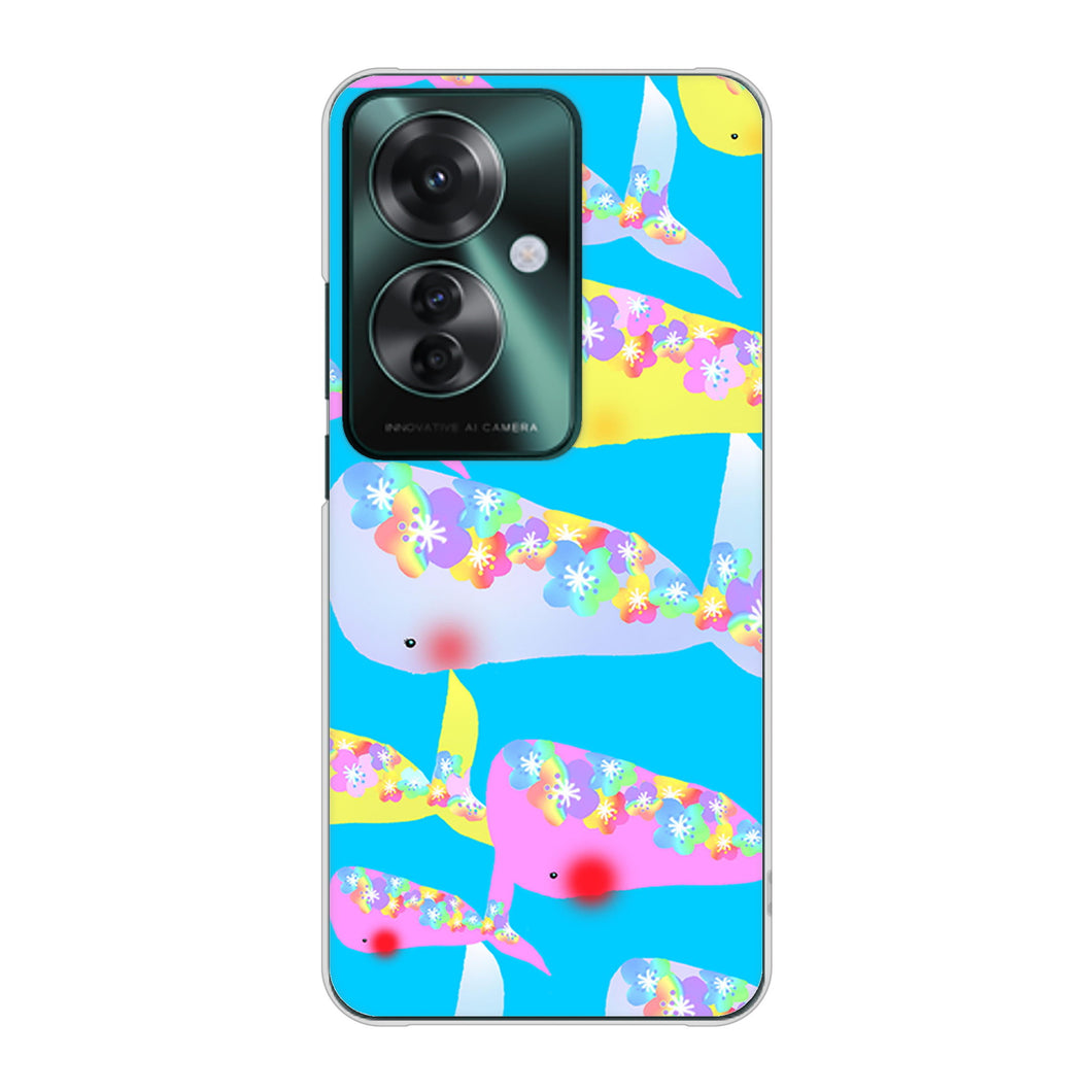 OPPO Reno11 A A401OP Y!mobile 高画質仕上げ 背面印刷 ハードケース 【1045 くじらの仲間】