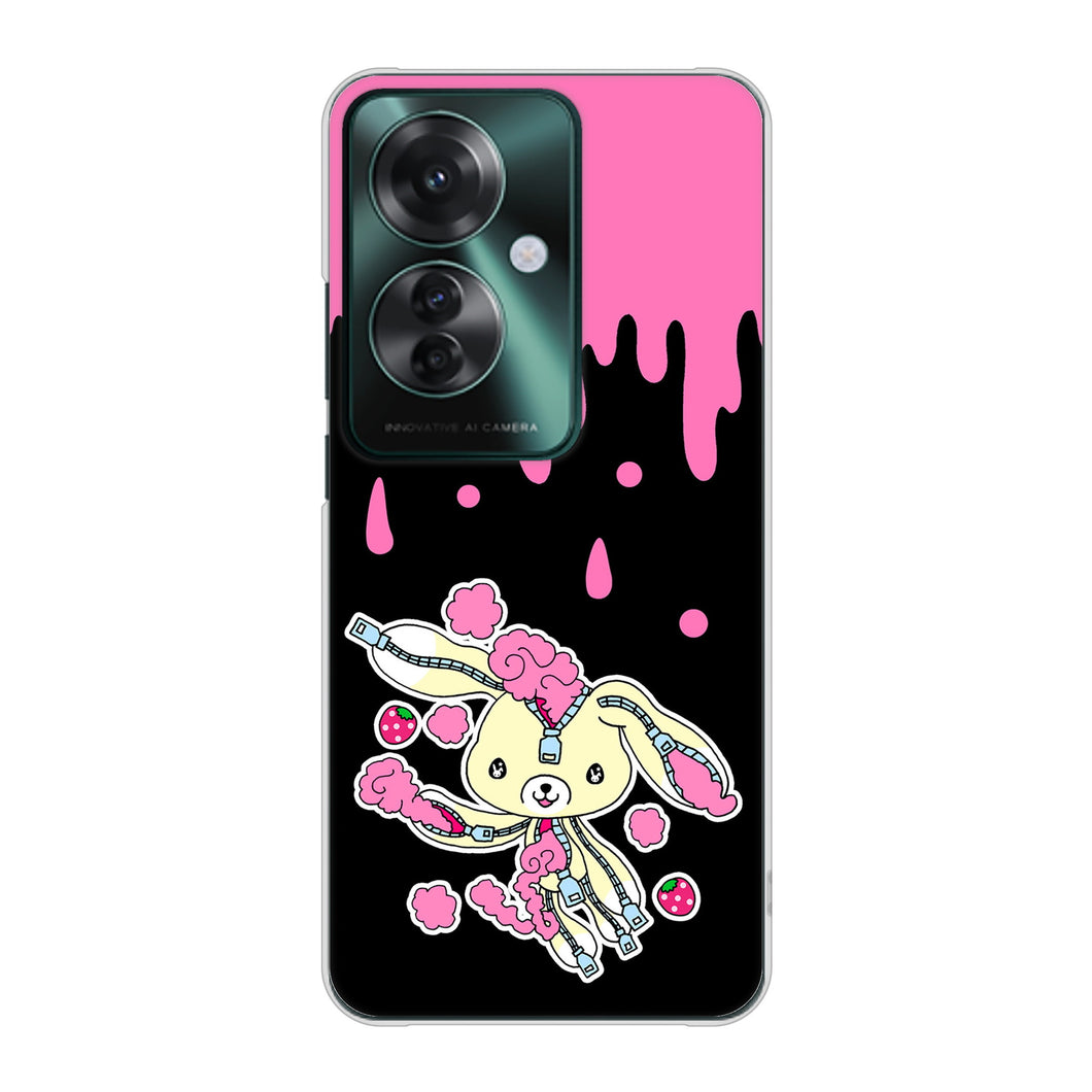 OPPO Reno11 A A401OP Y!mobile 高画質仕上げ 背面印刷 ハードケースむかいあぐる ジッパーうさぎのジッピョン