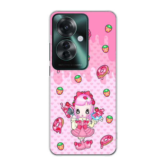 OPPO Reno11 A A401OP Y!mobile むかいあぐる ストロベリードーナツ ハードケース 背面印刷