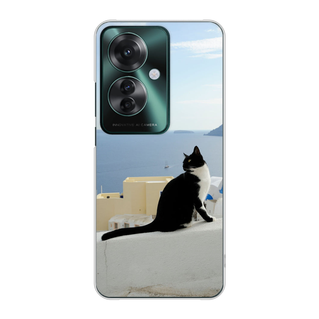 OPPO Reno11 A A401OP Y!mobile 高画質仕上げ 背面印刷 ハードケース 【VA805 ネコと地中海】