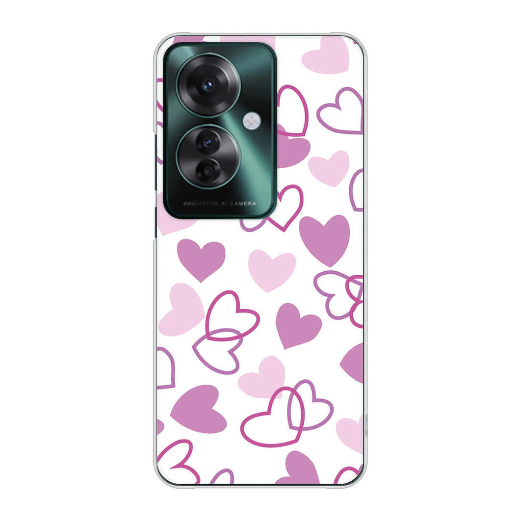 OPPO Reno11 A A401OP Y!mobile 高画質仕上げ 背面印刷 ハードケースハートがいっぱい