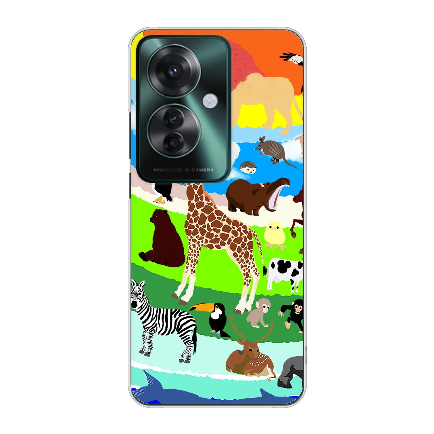 OPPO Reno11 A A401OP Y!mobile 高画質仕上げ 背面印刷 ハードケース 【YJ201 アニマルプラネット】