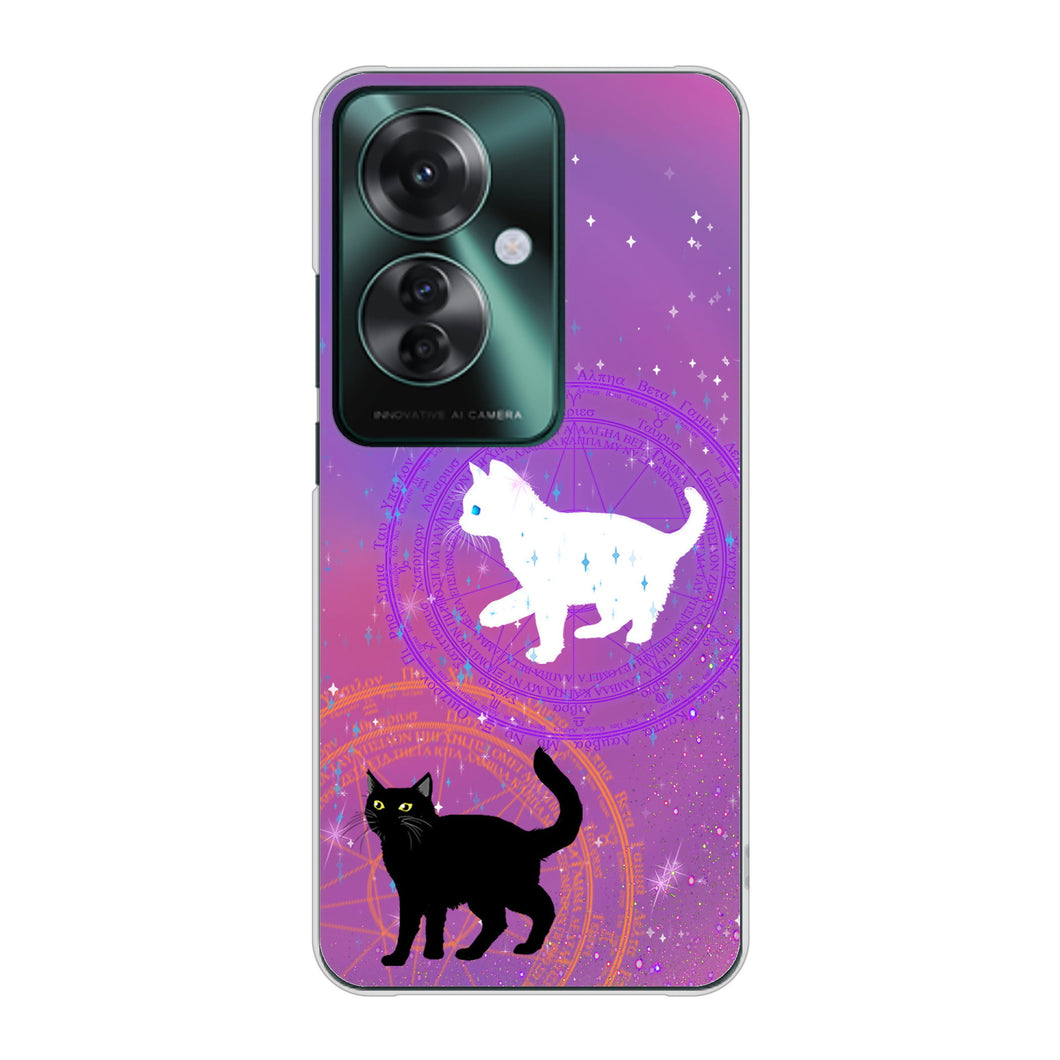 OPPO Reno11 A A401OP Y!mobile 高画質仕上げ 背面印刷 ハードケース魔法陣猫