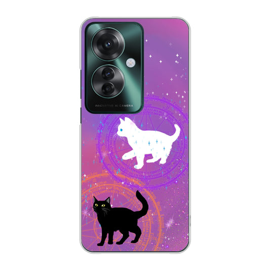 OPPO Reno11 A A401OP Y!mobile 高画質仕上げ 背面印刷 ハードケース魔法陣猫