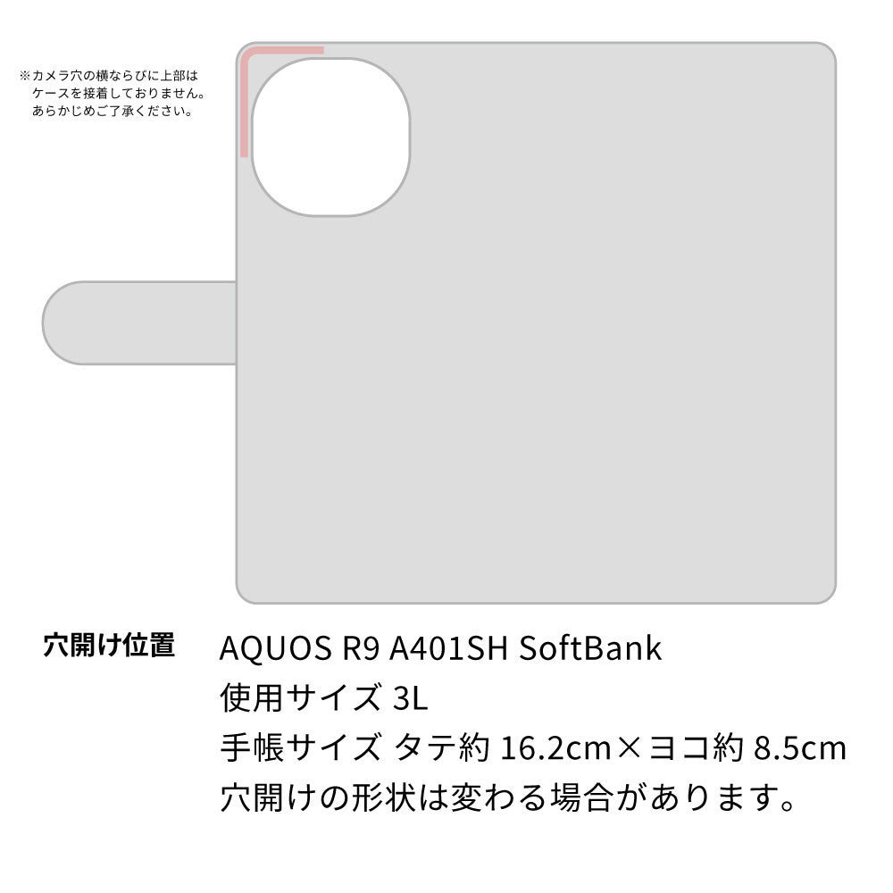 AQUOS R9 A401SH SoftBank スマホショルダー 【 手帳型 Simple 名入れ 長さ調整可能ストラップ付き 】 耐衝撃