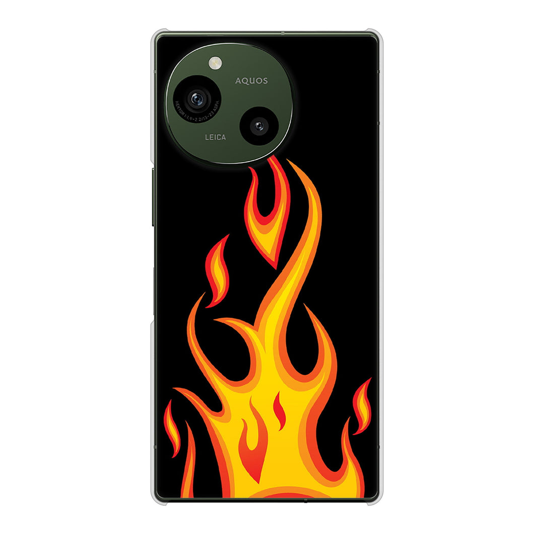 AQUOS R9 A401SH SoftBank 高画質仕上げ 背面印刷 ハードケース 【010 ファイヤー】