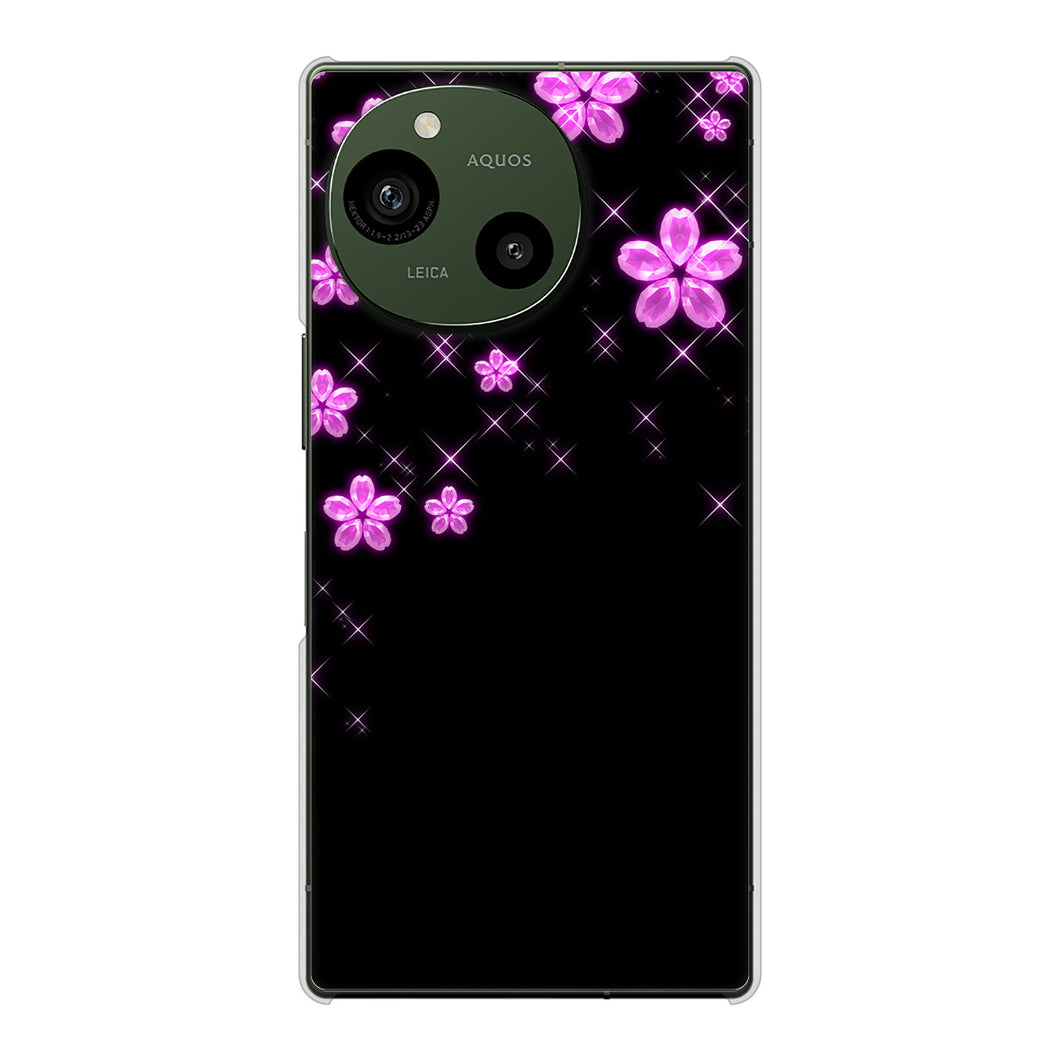 AQUOS R9 A401SH SoftBank 高画質仕上げ 背面印刷 ハードケース 【019 桜クリスタル】