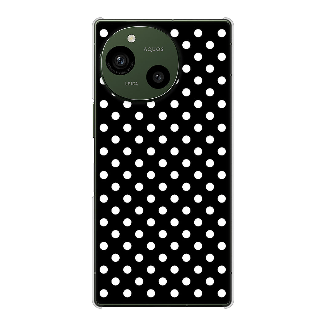 AQUOS R9 A401SH SoftBank 高画質仕上げ 背面印刷 ハードケースシンプル柄(水玉)