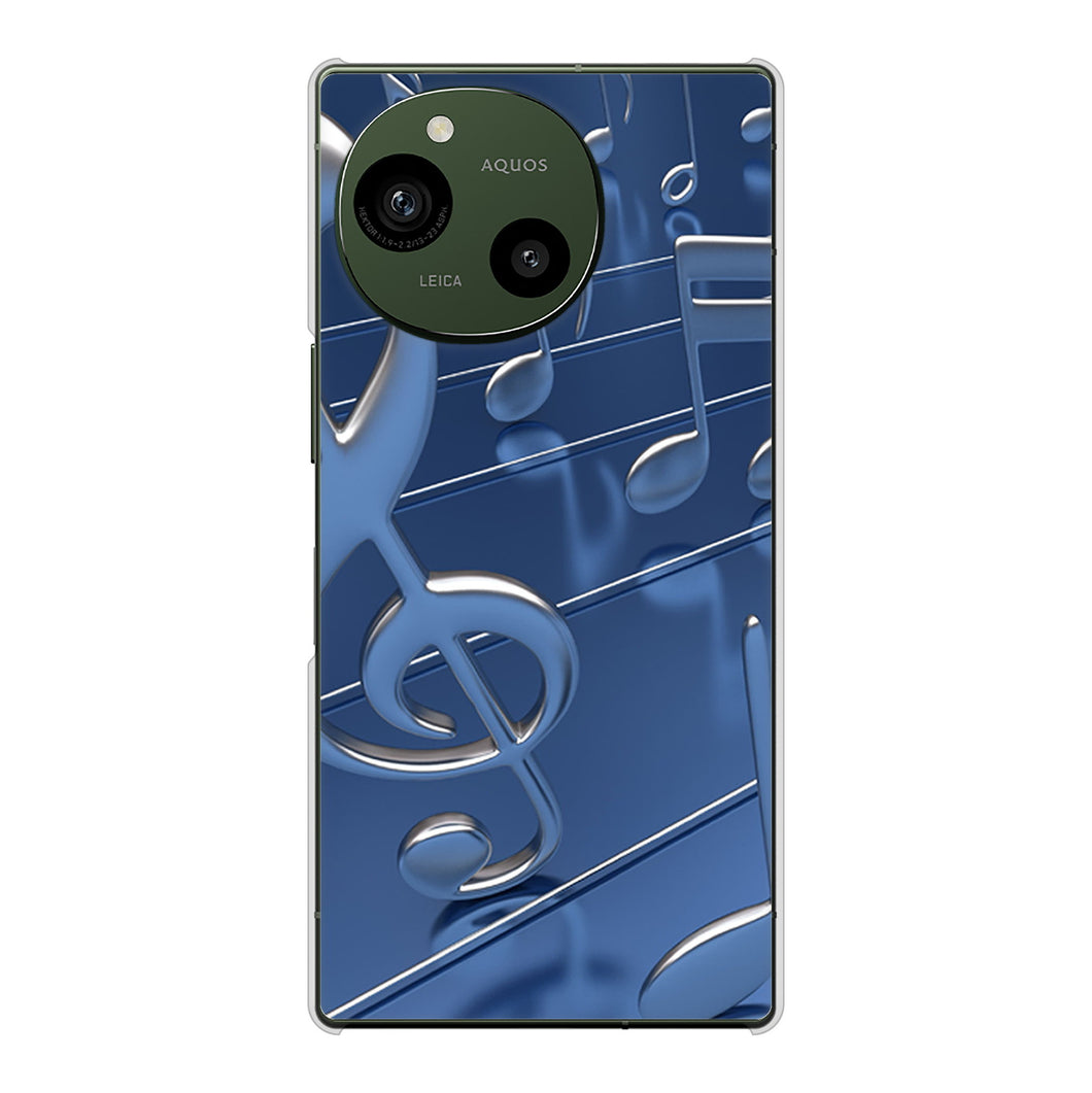 AQUOS R9 A401SH SoftBank 高画質仕上げ 背面印刷 ハードケース音符