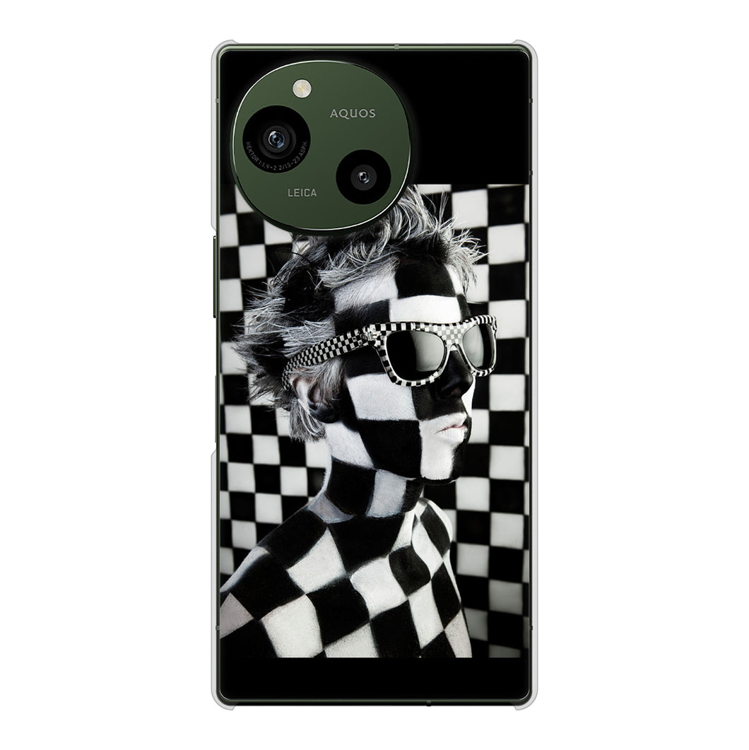 AQUOS R9 A401SH SoftBank 高画質仕上げ 背面印刷 ハードケース 【357 bk&wh】