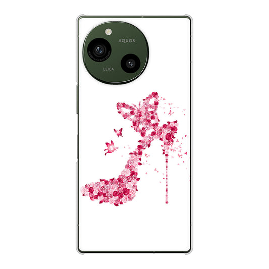 AQUOS R9 A401SH SoftBank 高画質仕上げ 背面印刷 ハードケース 【387 薔薇のハイヒール】