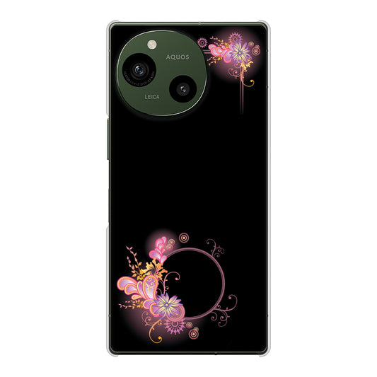 AQUOS R9 A401SH SoftBank 高画質仕上げ 背面印刷 ハードケース 【437 華のフレーム】