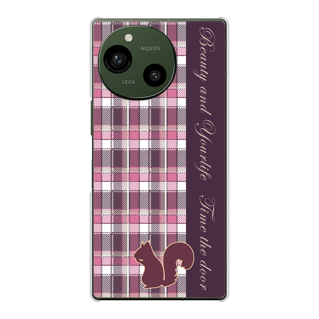 AQUOS R9 A401SH SoftBank 高画質仕上げ 背面印刷 ハードケースピンクチェック