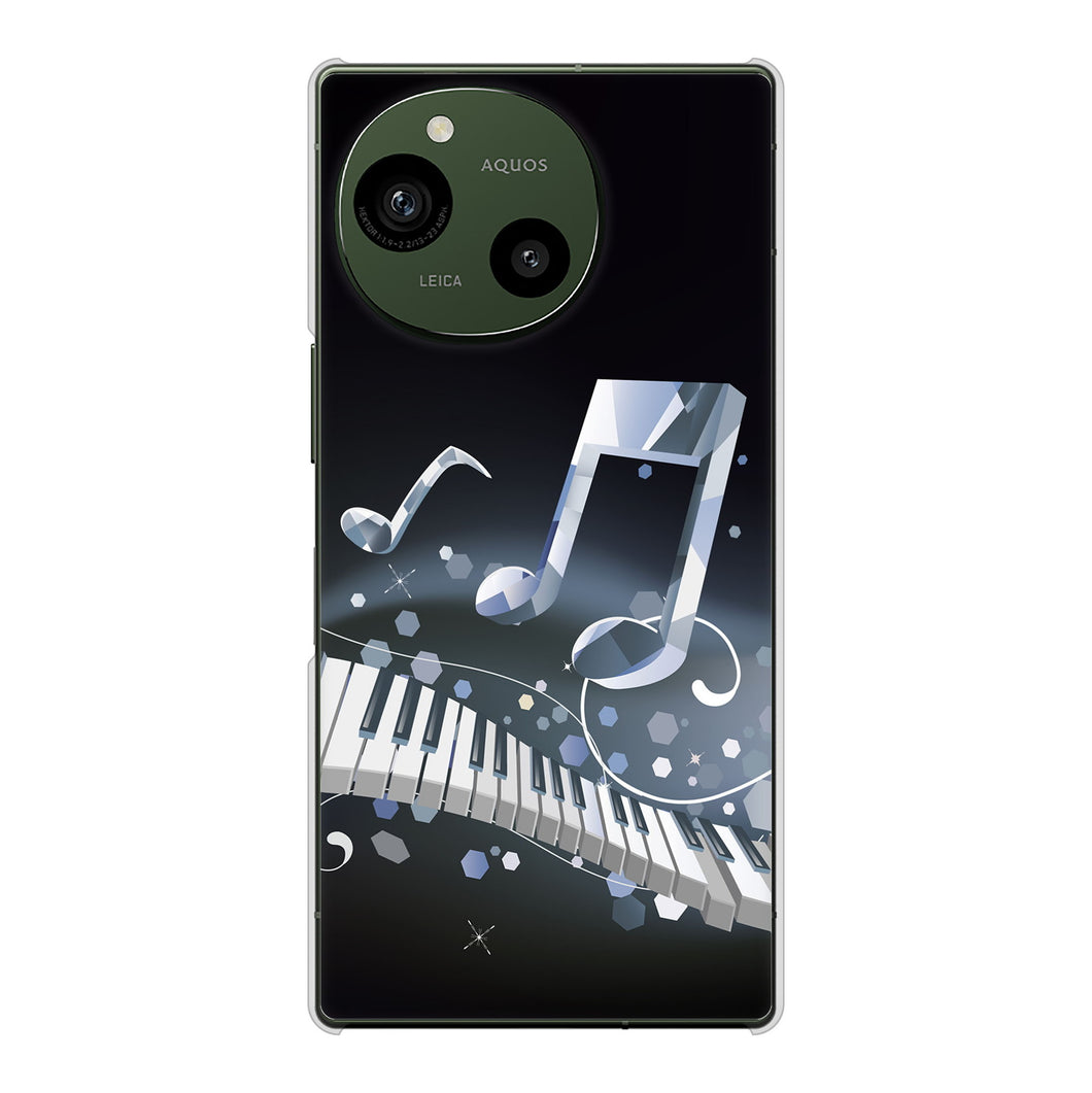 AQUOS R9 A401SH SoftBank 高画質仕上げ 背面印刷 ハードケース音符