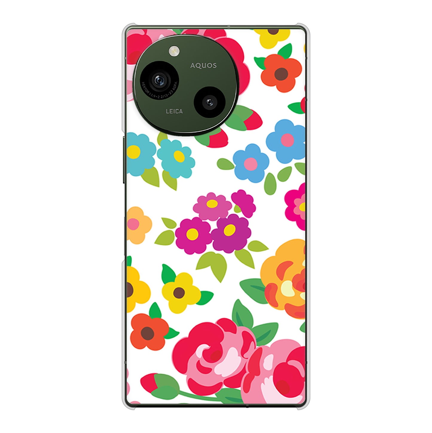 AQUOS R9 A401SH SoftBank 高画質仕上げ 背面印刷 ハードケース 【776 5月のフラワーガーデン】
