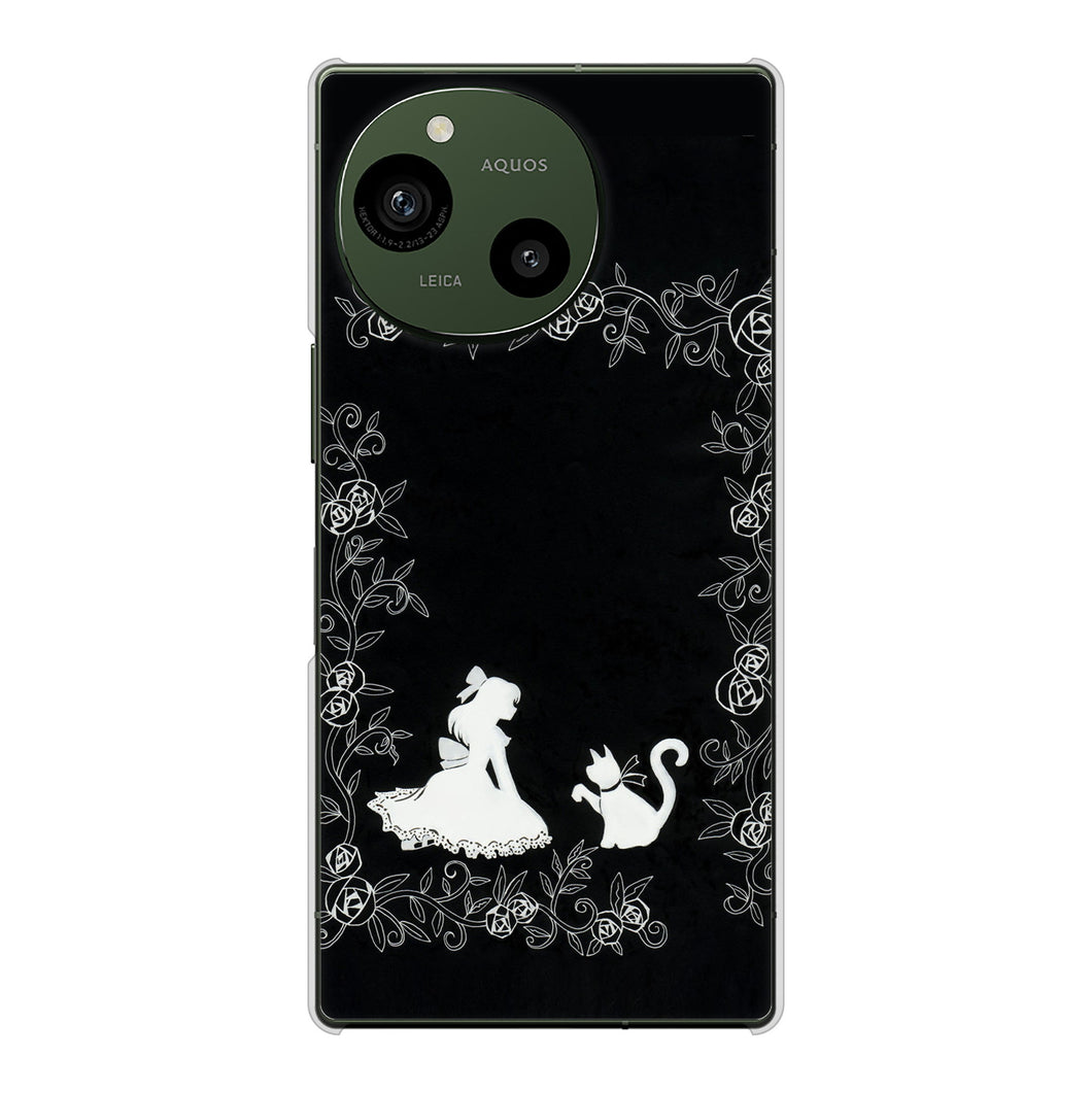 AQUOS R9 A401SH SoftBank 高画質仕上げ 背面印刷 ハードケースお姫様とネコ