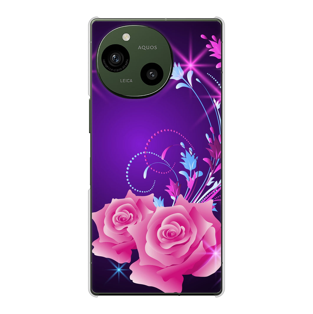AQUOS R9 A401SH SoftBank 高画質仕上げ 背面印刷 ハードケースロマンチックなバラ