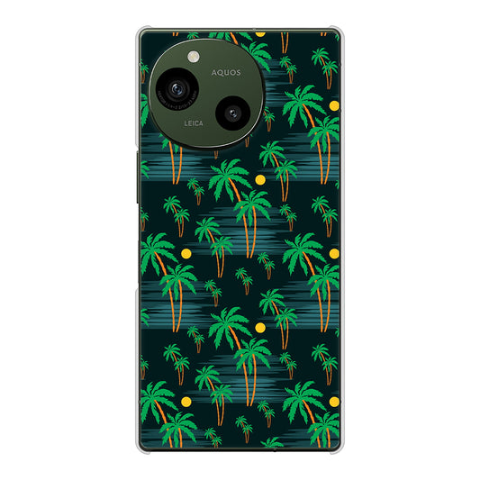 AQUOS R9 A401SH SoftBank 高画質仕上げ 背面印刷 ハードケース 【1315 月夜とヤシ】