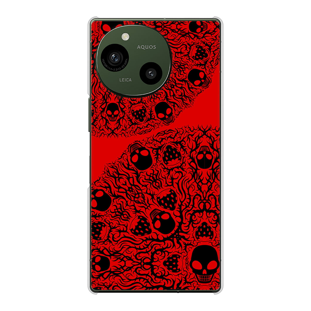 AQUOS R9 A401SH SoftBank 高画質仕上げ 背面印刷 ハードケースむかいあぐる 苺骸骨曼荼羅