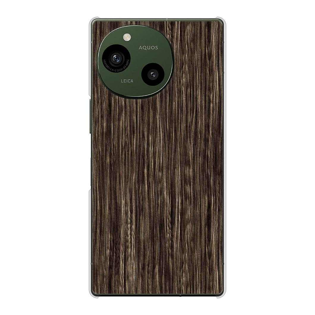 AQUOS R9 A401SH SoftBank 高画質仕上げ 背面印刷 ハードケース 【EK848 木目ダークブラウン】