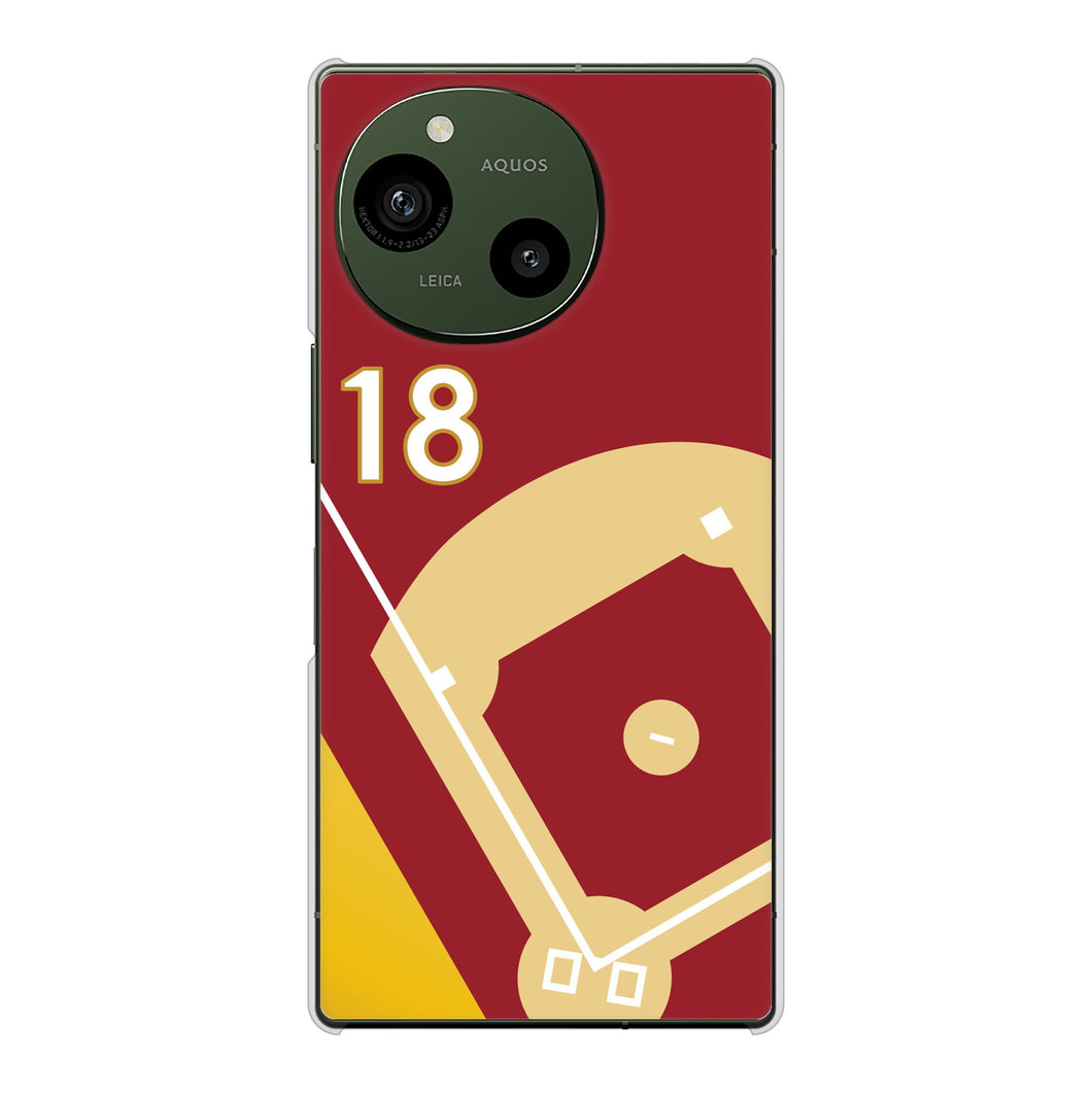 AQUOS R9 A401SH SoftBank 高画質仕上げ 背面印刷 ハードケースbaseball