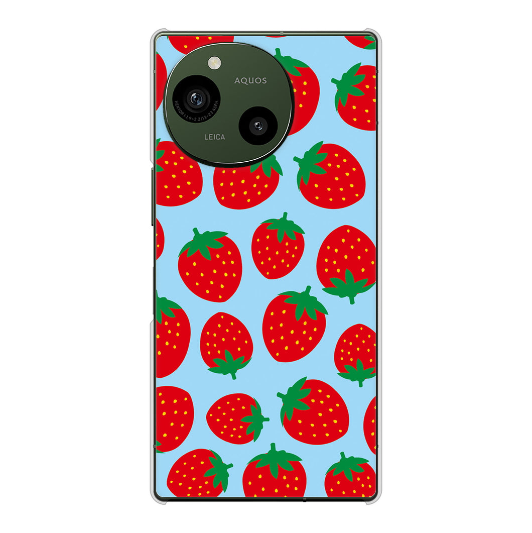 AQUOS R9 A401SH SoftBank 高画質仕上げ 背面印刷 ハードケース小さいイチゴ模様