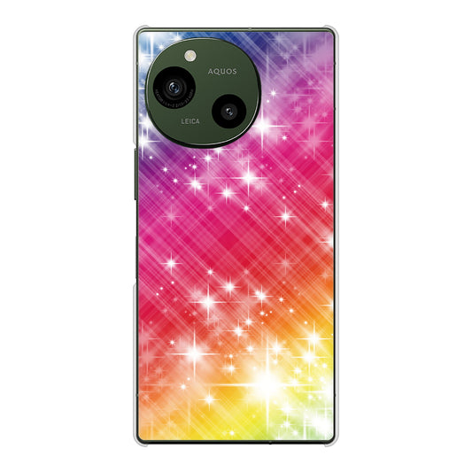 AQUOS R9 A401SH SoftBank 高画質仕上げ 背面印刷 ハードケース 【VA872 レインボーフレーム】